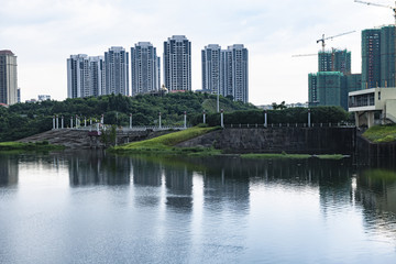 阳江的鸳鸯湖高清全景