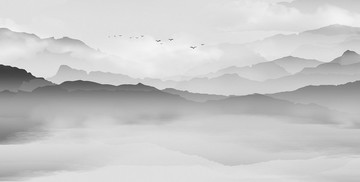 水墨山水装饰画