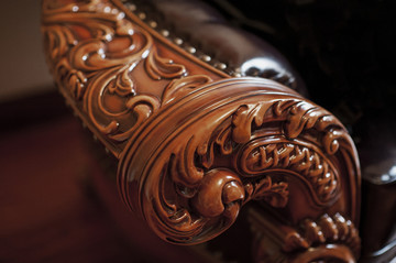 西式古典家具沙发雕花扶手