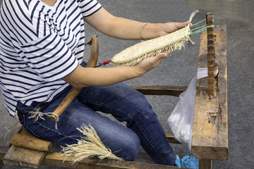 竹麻鞋编织