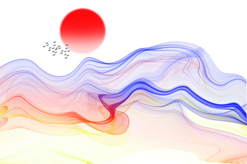 新中式禅意抽象水墨山水装饰画