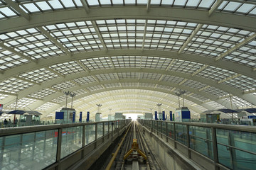 北京地铁机场线站台及轨道