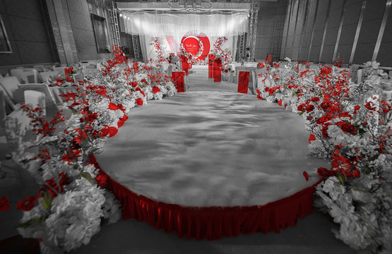 红白撞色婚礼红色婚礼