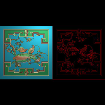 花鸟顶箱