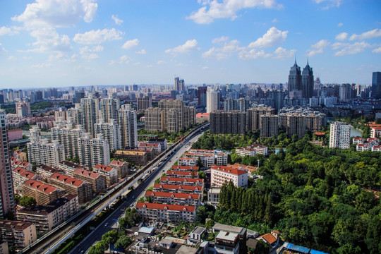 高空上海城市
