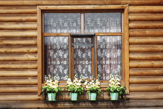 俄式木刻楞木屋窗子