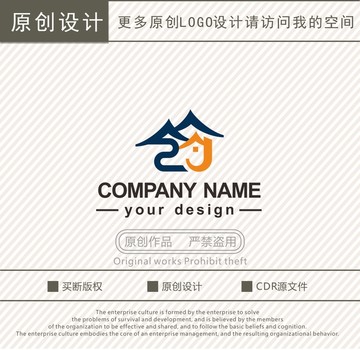 ZJ字母建筑装饰logo