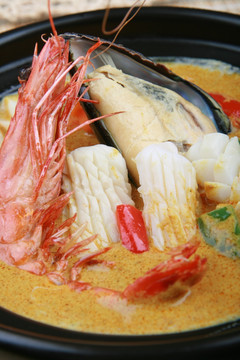 印尼咖喱海鲜煲