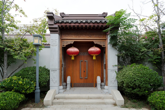 中式建筑庭院大门