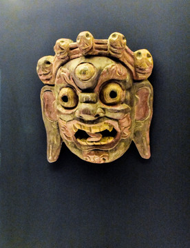 藏族木雕护法面具