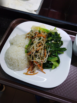 快餐  饭 豆芽 一碟快餐