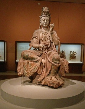 木雕观音菩萨坐像