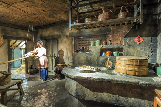 古代厨房老灶台