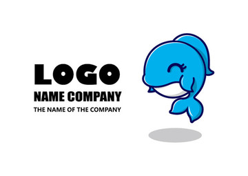 原创卡通海豚logo海豚吉祥物