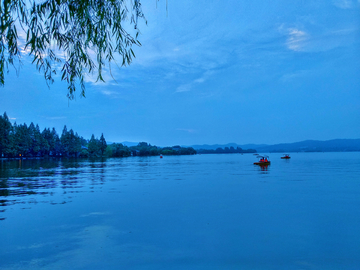 杭州西湖暮色风景