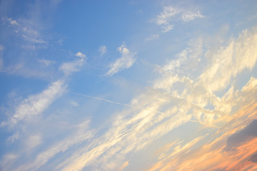 蓝天黄昏天空