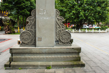 石墩石柱雕塑