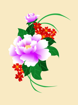 牡丹分层花卉图案设计