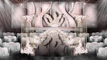 粉色宴会厅效果图