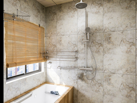 现代浴室浴缸设计效果图