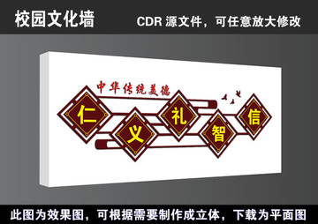 校园国学经典文化墙宣传栏展板