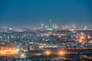 俯瞰北京城市夜景