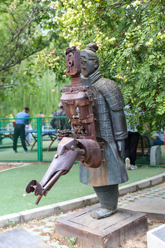 北京雕塑公园雕塑行进