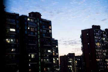 小区夜景素材