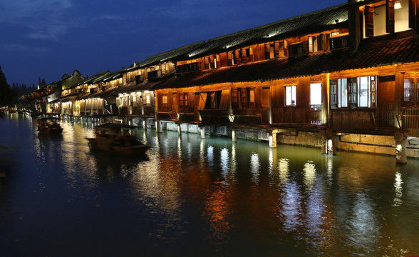 乌镇水乡夜景