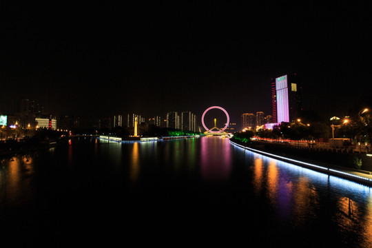 天津之眼城市夜景