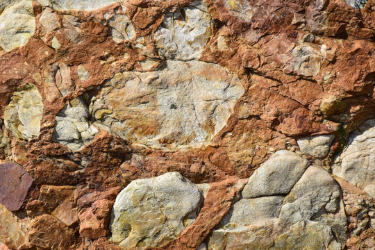 多彩的岩石表面