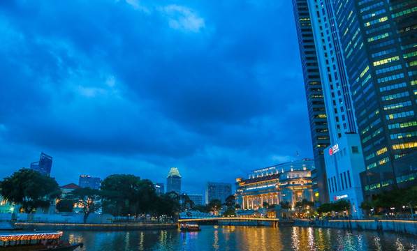 新加坡都市夜景风光