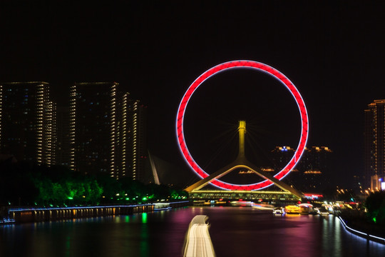 天津之眼城市夜景