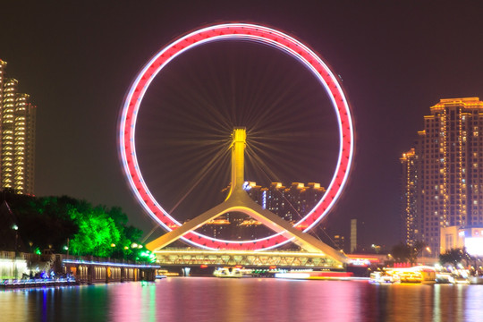 天津之眼城市夜景