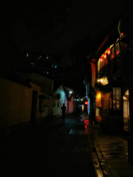 老街小巷夜景