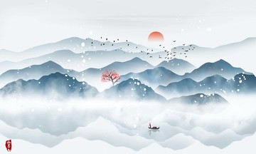 水墨山水画