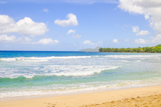热带海岛沙滩海岸海浪