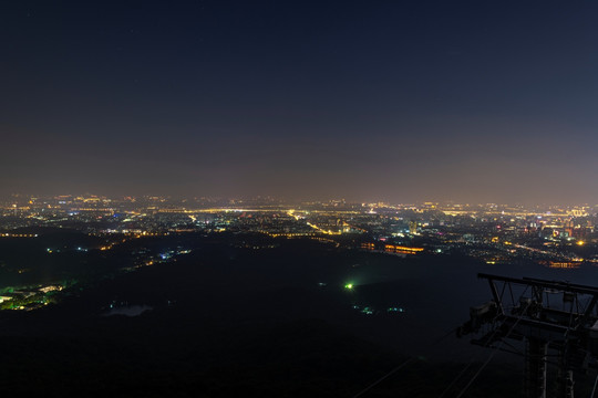 紫金山上看南京夜景