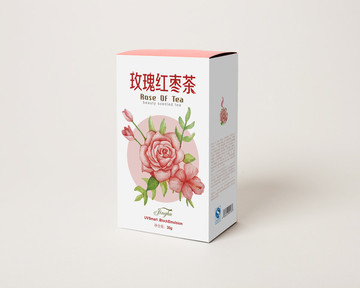 玫瑰红枣茶包装设计展开图