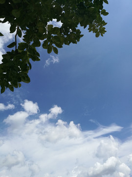 蓝天白云天空背景素材