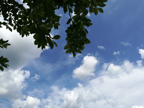蓝天白云天空背景素材