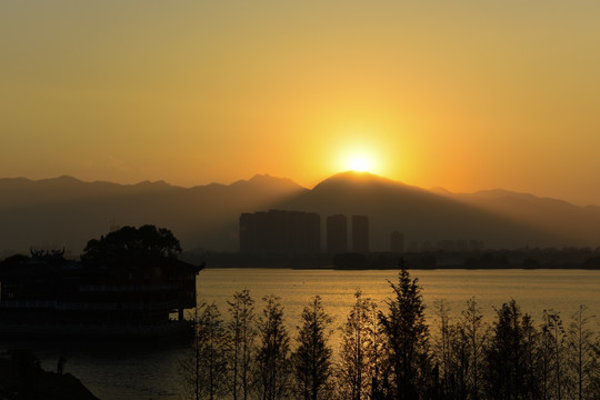 福州乌龙江夕阳