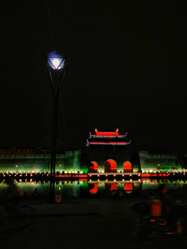 苏州平门城楼 夜色夜景灯光