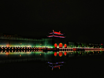 苏州平门城楼 夜色夜景灯光