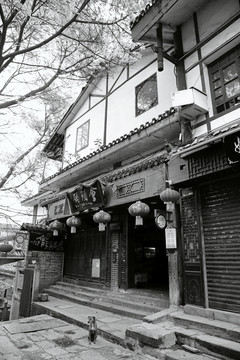 老重庆黑白风景磁器口街景