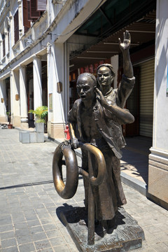 海口骑楼老街街头雕塑