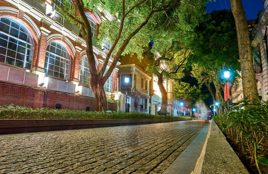 广州沙面建筑夜景