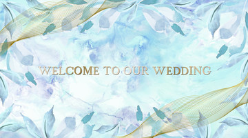 蓝色水彩婚礼背景