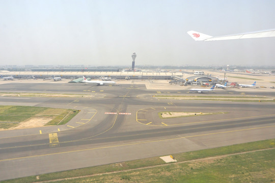 俯拍北京首都国际机场