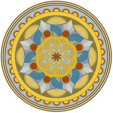 圆形教堂玻璃欧式花纹地毯图案